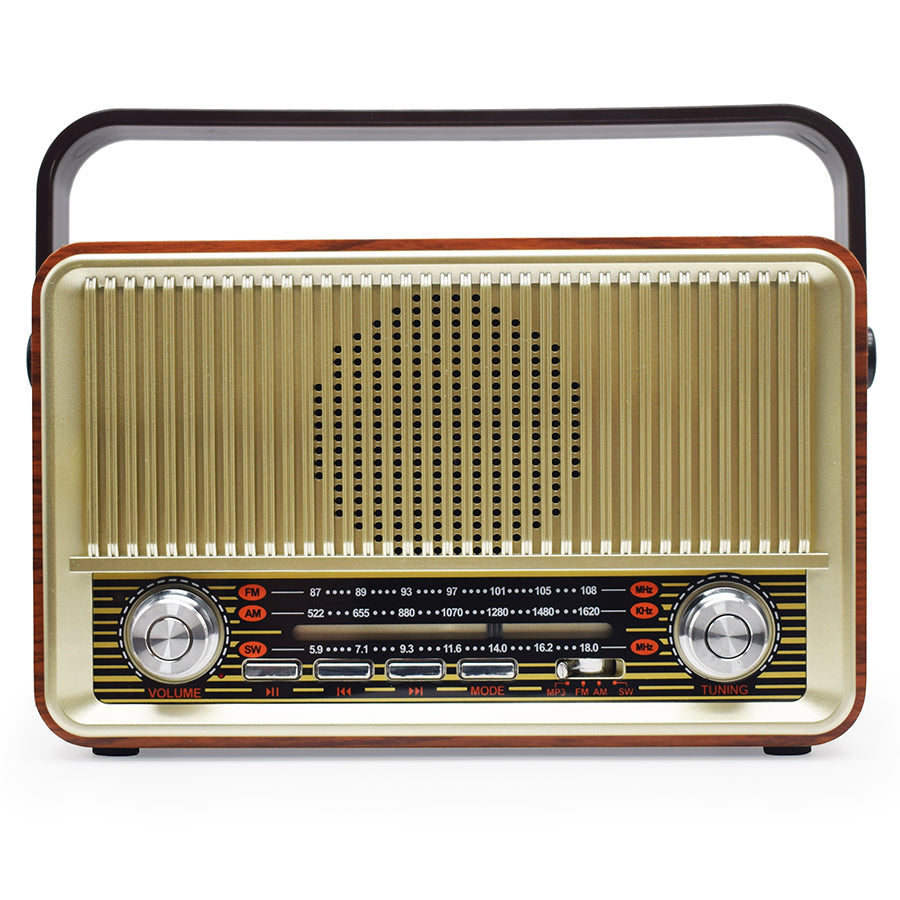 Tragbares Retro-Radio mit Bluetooth, USB & TF-Kartenplayer – inklusive Fernbedienung