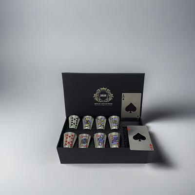 Royal Poker Whisky Set™ – Edelstahl Shotgläser im Karten-Design (Limited Edition)